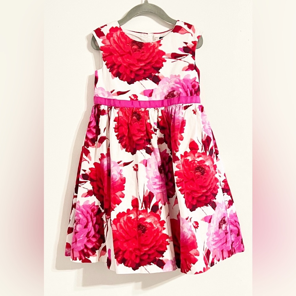 Gap Girls Rose Dress Glass Buttons Slip and Petty-coat Oversized Floral Print